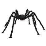 Giant LED - Lit Plush Spider: Halloween Decor with Purple Lights & Glowing Red Eyes - Image 3