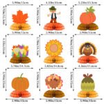 Turkey-themed party table supplies - paper honeycomb decoration for table arrangement - Image 2