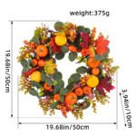 Autumn Foam Pumpkin Wreath, Artificial Flower Wreath Hanging Decoration - Image 7