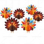 Turkey honeycomb ball ornaments - Thanksgiving party and autumn-themed table centerpieces for ambiance decoration - Image 4