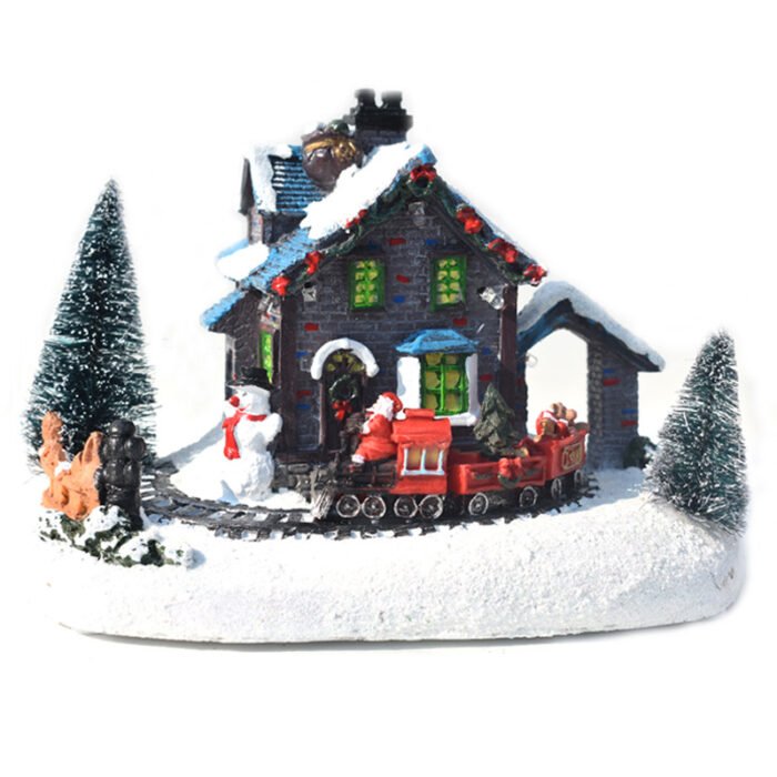 Christmas Decorations | Colorful Glowing Small Houses, Trains & Snow Huts | Resin Crafts & Christmas Ornaments - Image 2