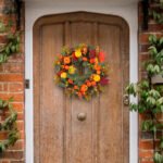 Autumn Foam Pumpkin Wreath, Artificial Flower Wreath Hanging Decoration - Image 4