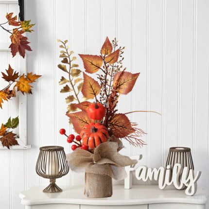 High-Value Iron Art Artificial Pumpkin Decorative Ornament for Desktop and Coffee Table