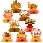 Turkey-themed party table supplies - paper honeycomb decoration for table arrangement - Image 6