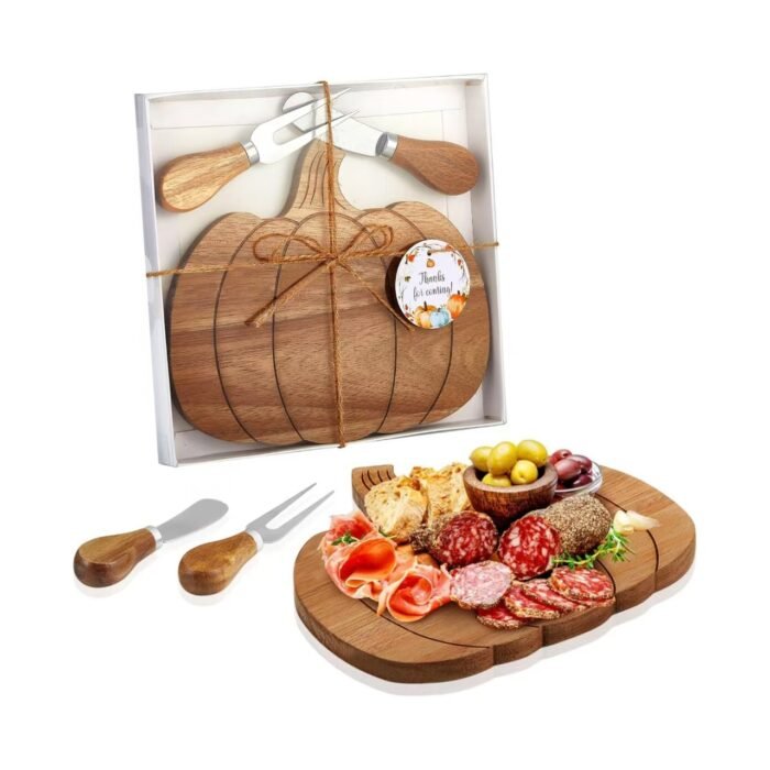 Wooden Pumpkin Tray, Creative Solid Wood Charcuterie Board - Image 5