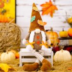 Harvest Festival Rudolph Doll, Thanksgiving Maple Leaf Pointed Hat Rudolph, Autumn Hanging-Leg Gnome - Image 3