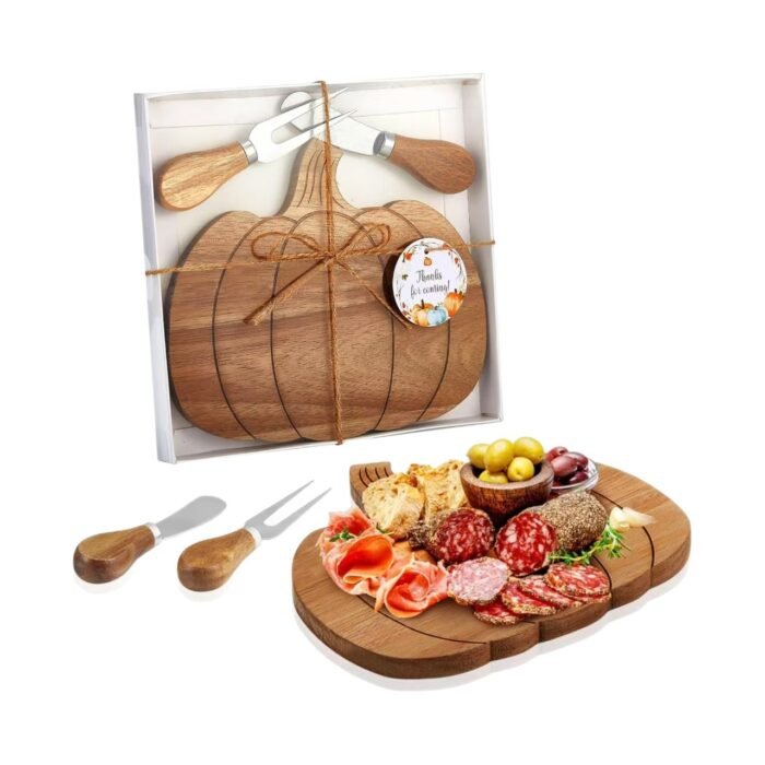 Wooden Pumpkin Tray, Creative Solid Wood Charcuterie Board - Image 2