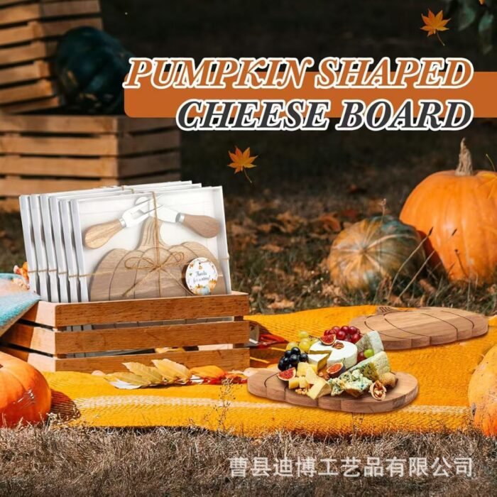 Wooden Pumpkin Tray, Creative Solid Wood Charcuterie Board - Image 3
