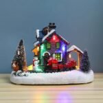 Christmas Decorations | Colorful Glowing Small Houses, Trains & Snow Huts | Resin Crafts & Christmas Ornaments - Image 3
