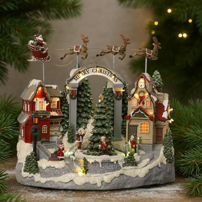 European - Style Christmas Villa LED Light House with Music Bell | Christmas Gift, Ambiance Decoration & Ornament - Image 1