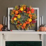 Autumn Foam Pumpkin Wreath, Artificial Flower Wreath Hanging Decoration - Image 5