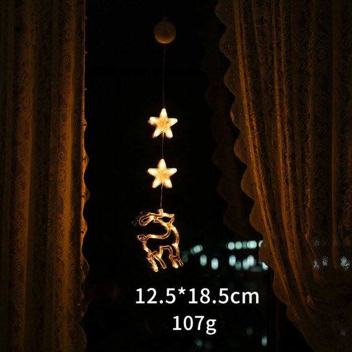 LED Christmas Suction Cup Lights - Festive Ambience Decorative Hanging Lights for Creative Room & Window Display - Image 2