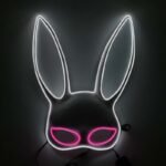 LED Light - Up Mask: Cold - Light Half - Face Bunny Girl Prop for Parties, Performances, Bars, Disco, and Masquerades - Image 2