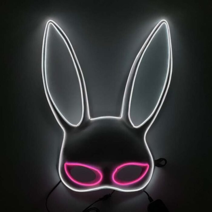 LED Light - Up Mask: Cold - Light Half - Face Bunny Girl Prop for Parties, Performances, Bars, Disco, and Masquerades - Image 2