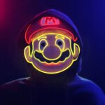 LED Cold Light Glowing Mario (Super Mario) Mask, Cartoon Game Anime Themed, for Masquerade Balls, Parties and Performances, EL - Image 2