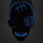 Bloody Horror Cold Light Halloween Mask, LED Light-Up Mask, Hot-Selling Scarred One-Eyed Pirate Mask - Image 2