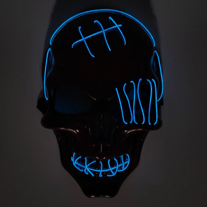 Bloody Horror Cold Light Halloween Mask, LED Light-Up Mask, Hot-Selling Scarred One-Eyed Pirate Mask - Image 2