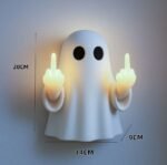 Halloween ghost middle finger glowing night light: porch, bedroom, and balcony ambiance decoration - Image 2