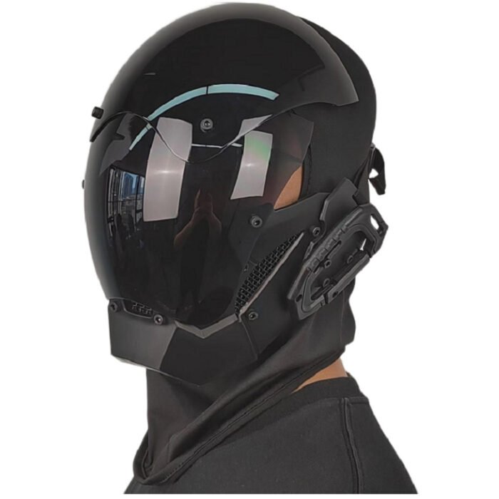 Cyberpunk black mask, CS headgear, full - face mecha mask prop for Halloween for adults - Image 2