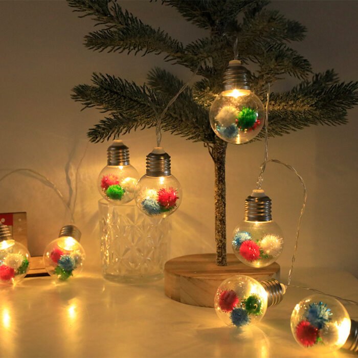 New Style LED Christmas Ball Light String | Colorful Gold Thread Pom-Pom Decorative Bulb Lights | Holiday String Lights & Mini Fairy Lights - Image 3
