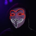 LED Light - Up Mask, Cold Light Dual - Color V for Vendetta, Halloween Performance, Dance Party, PVC - Image 2