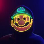 LED Cold Light Glowing Mario (Super Mario) Mask, Cartoon Game Anime Themed, for Masquerade Balls, Parties and Performances, EL - Image 3