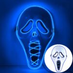 Halloween Light-Up Mask, Grim Reaper Horror Screaming Face Mask, LED Stage Nightclub Costume Cosplay Prop - Image 2