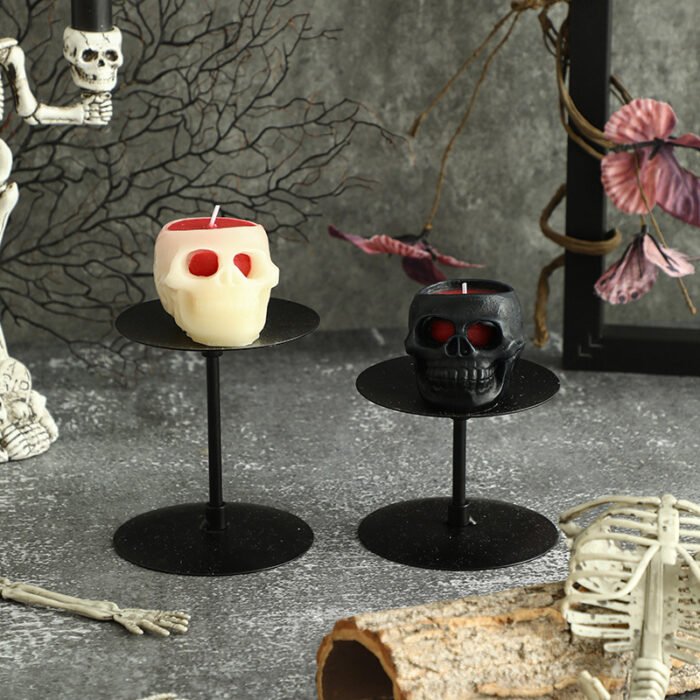 Halloween skull bleeding atmosphere party props, candle table decorations, scene ornaments - Image 1