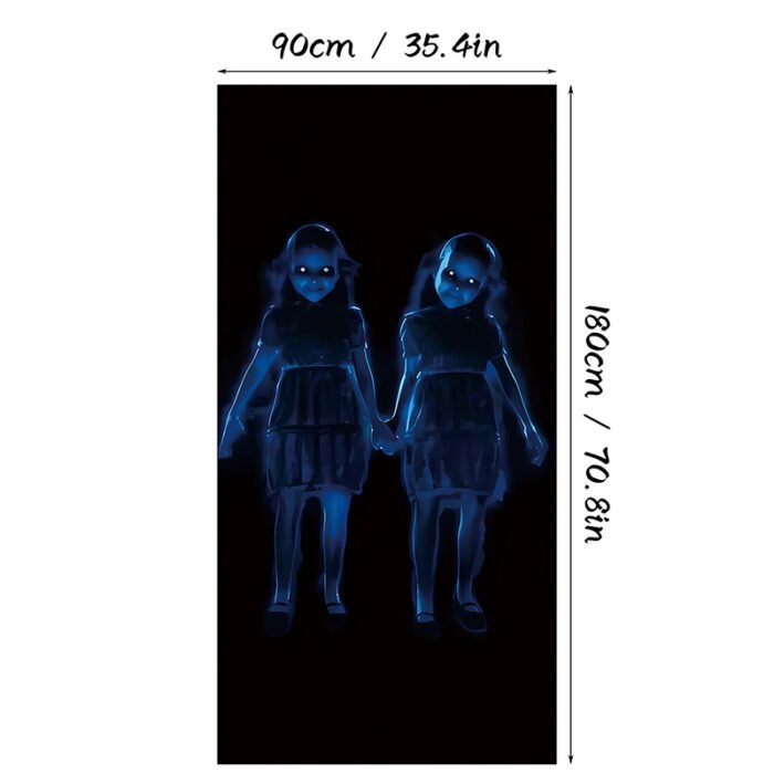 Halloween Witch and Crow Polyester Door Cover - Dark Spooky Festival Horror Atmosphere Porch Decorative Hanging Cloth - Image 4