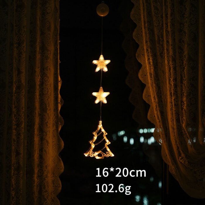 LED Christmas Suction Cup Lights - Festive Ambience Decorative Hanging Lights for Creative Room & Window Display - Image 4