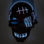 Bloody Horror Cold Light Halloween Mask, LED Light-Up Mask, Hot-Selling Scarred One-Eyed Pirate Mask - Image 4