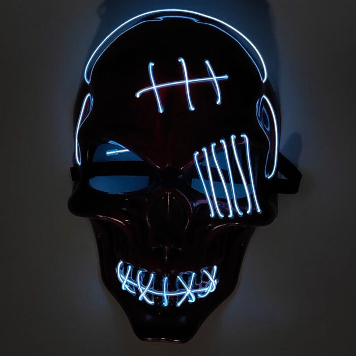 Bloody Horror Cold Light Halloween Mask, LED Light-Up Mask, Hot-Selling Scarred One-Eyed Pirate Mask - Image 4
