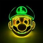 LED Cold Light Glowing Mario (Super Mario) Mask, Cartoon Game Anime Themed, for Masquerade Balls, Parties and Performances, EL - Image 4