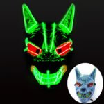 Halloween LED Full - Face Light - Up Mask, Suitable for Men and Women's Parties, Wolf Head EL Ghost Face, Scary and Frightening for Dance Parties - Image 4