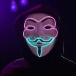 LED Light - Up Mask, Cold Light Dual - Color V for Vendetta, Halloween Performance, Dance Party, PVC - Image 4