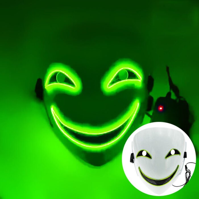 Light-Up Mask - LED "Black Bullet" Hiruko Kagemitsu Mask, Cosplay Ghost Face, Light-Up "Darker than Black" Prop - Image 4