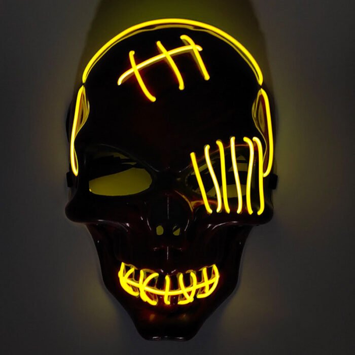 Bloody Horror Cold Light Halloween Mask, LED Light-Up Mask, Hot-Selling Scarred One-Eyed Pirate Mask - Image 5
