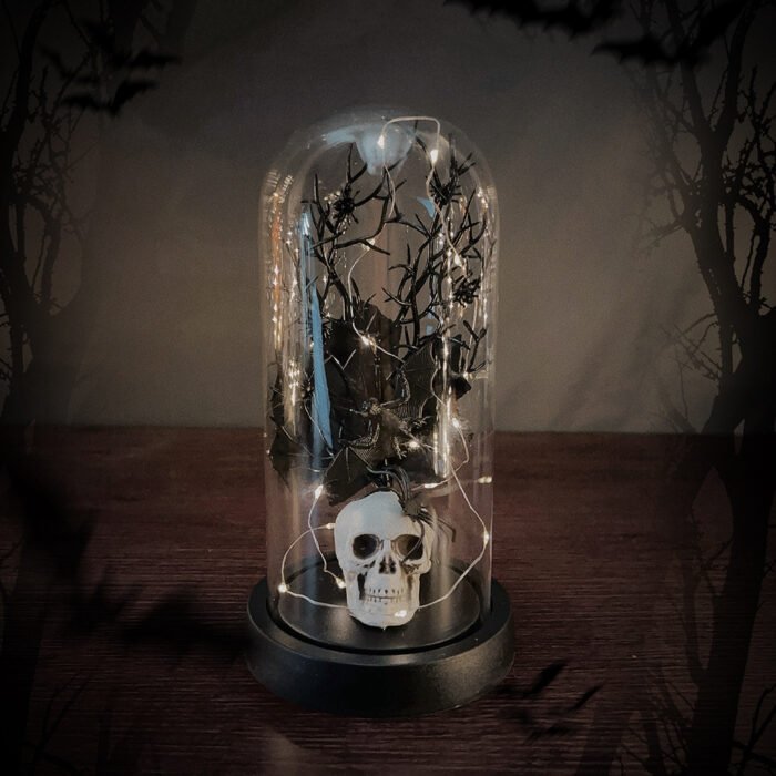 Halloween Immortal Flower Glass Lampshade Skull Creative Horror Ornament – Escape Room Small Night Light - Image 3