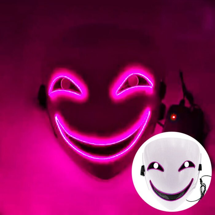 Light-Up Mask - LED "Black Bullet" Hiruko Kagemitsu Mask, Cosplay Ghost Face, Light-Up "Darker than Black" Prop - Image 5