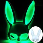 Glowing LED bar party atmosphere props - half-face long-eared rabbit, ghost face, clown for Halloween costume COSPLAY - Image 6