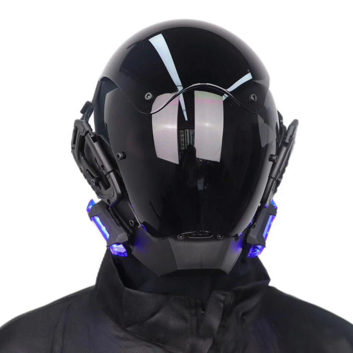 Cyberpunk black mask, CS headgear, full - face mecha mask prop for Halloween for adults - Image 3