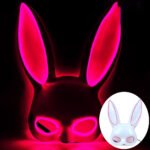 Glowing LED bar party atmosphere props - half-face long-eared rabbit, ghost face, clown for Halloween costume COSPLAY - Image 7