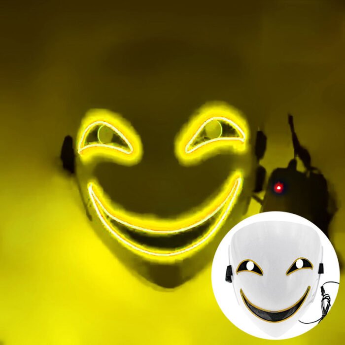 Light-Up Mask - LED "Black Bullet" Hiruko Kagemitsu Mask, Cosplay Ghost Face, Light-Up "Darker than Black" Prop - Image 7