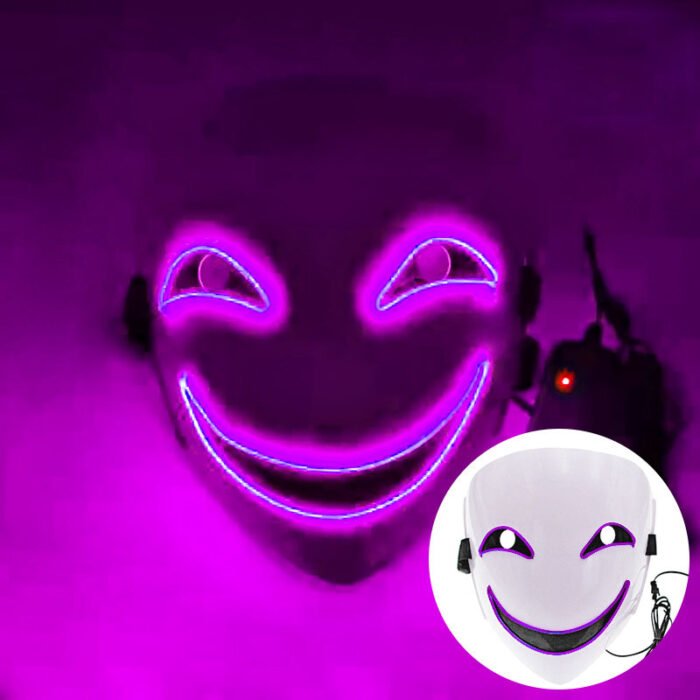 Light-Up Mask - LED "Black Bullet" Hiruko Kagemitsu Mask, Cosplay Ghost Face, Light-Up "Darker than Black" Prop - Image 8