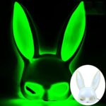 Glowing LED bar party atmosphere props - half-face long-eared rabbit, ghost face, clown for Halloween costume COSPLAY - Image 9