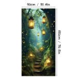 Halloween Witch and Crow Polyester Door Cover - Dark Spooky Festival Horror Atmosphere Porch Decorative Hanging Cloth - Image 10