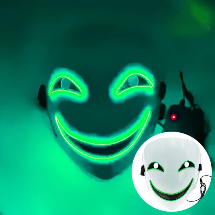 Light-Up Mask - LED "Black Bullet" Hiruko Kagemitsu Mask, Cosplay Ghost Face, Light-Up "Darker than Black" Prop - Image 9