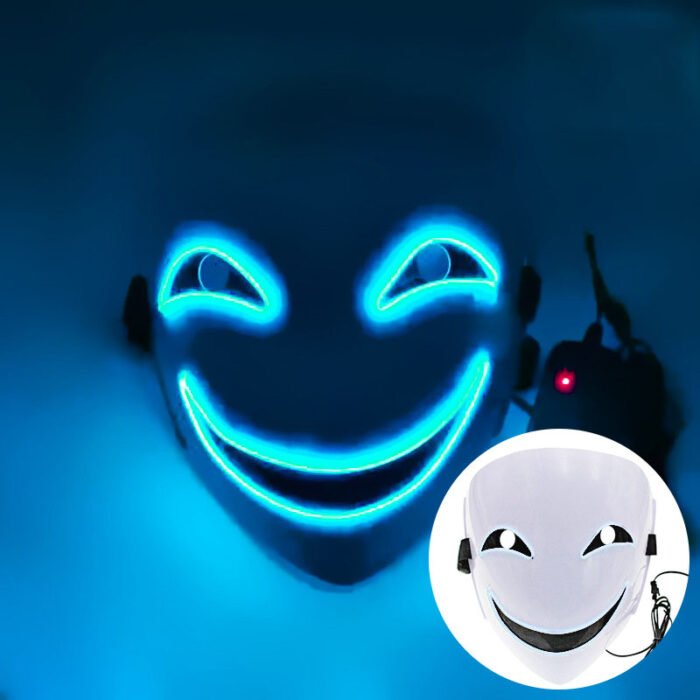 Light-Up Mask - LED "Black Bullet" Hiruko Kagemitsu Mask, Cosplay Ghost Face, Light-Up "Darker than Black" Prop - Image 10