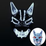 Halloween LED Full - Face Light - Up Mask, Suitable for Men and Women's Parties, Wolf Head EL Ghost Face, Scary and Frightening for Dance Parties - Image 9