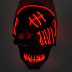 Bloody Horror Cold Light Halloween Mask, LED Light-Up Mask, Hot-Selling Scarred One-Eyed Pirate Mask - Image 11